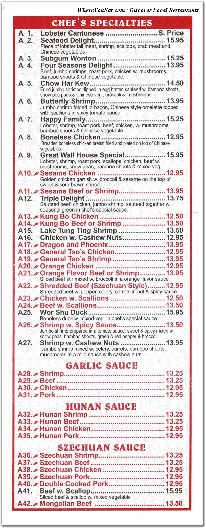 menu