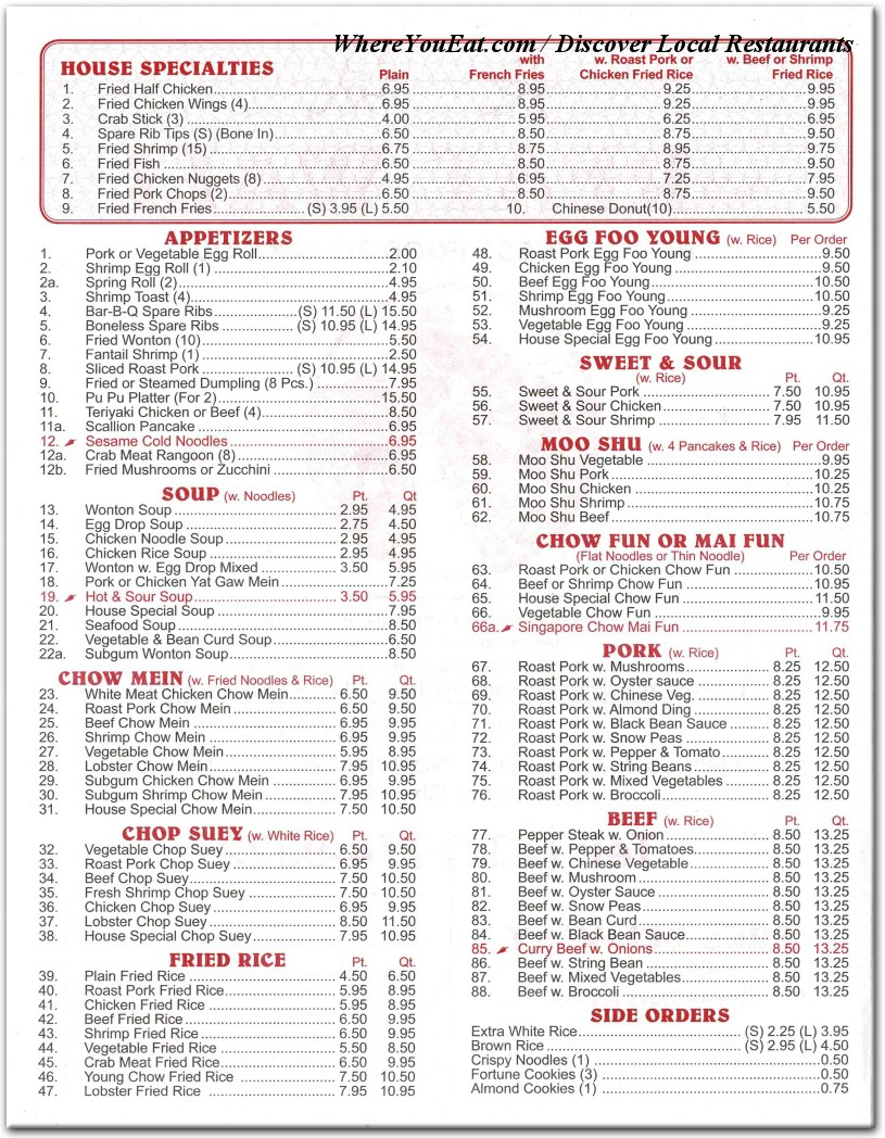 menu